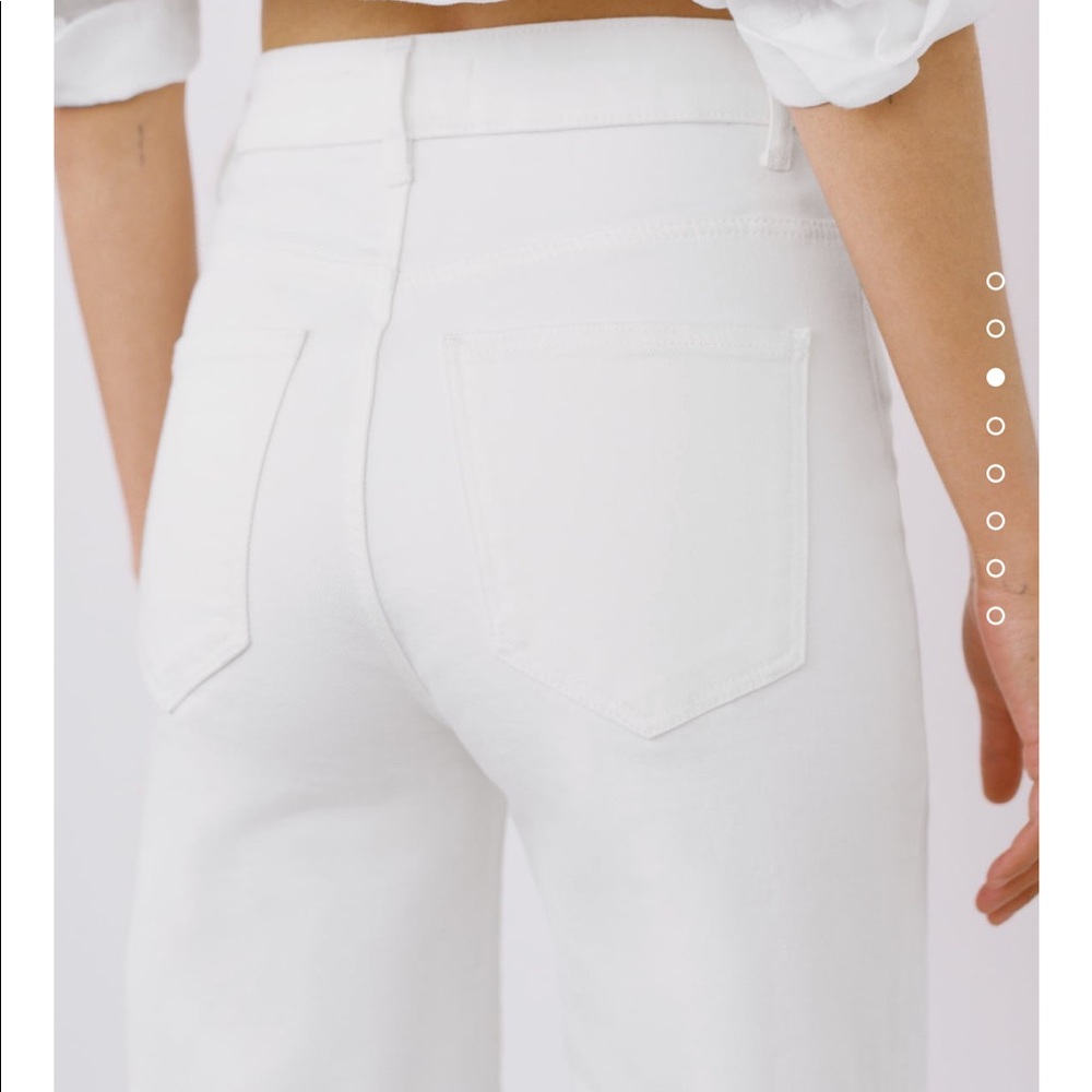 ZARA ZW Signature Premium High Rise Wide Leg Culottes Raw Hem 4 27 $50 NWT - Picture 3 of 16